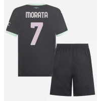 AC Milan Alvaro Morata #7 Tretí Detský futbalový dres 2024-25 Krátky Rukáv (+ trenírky)